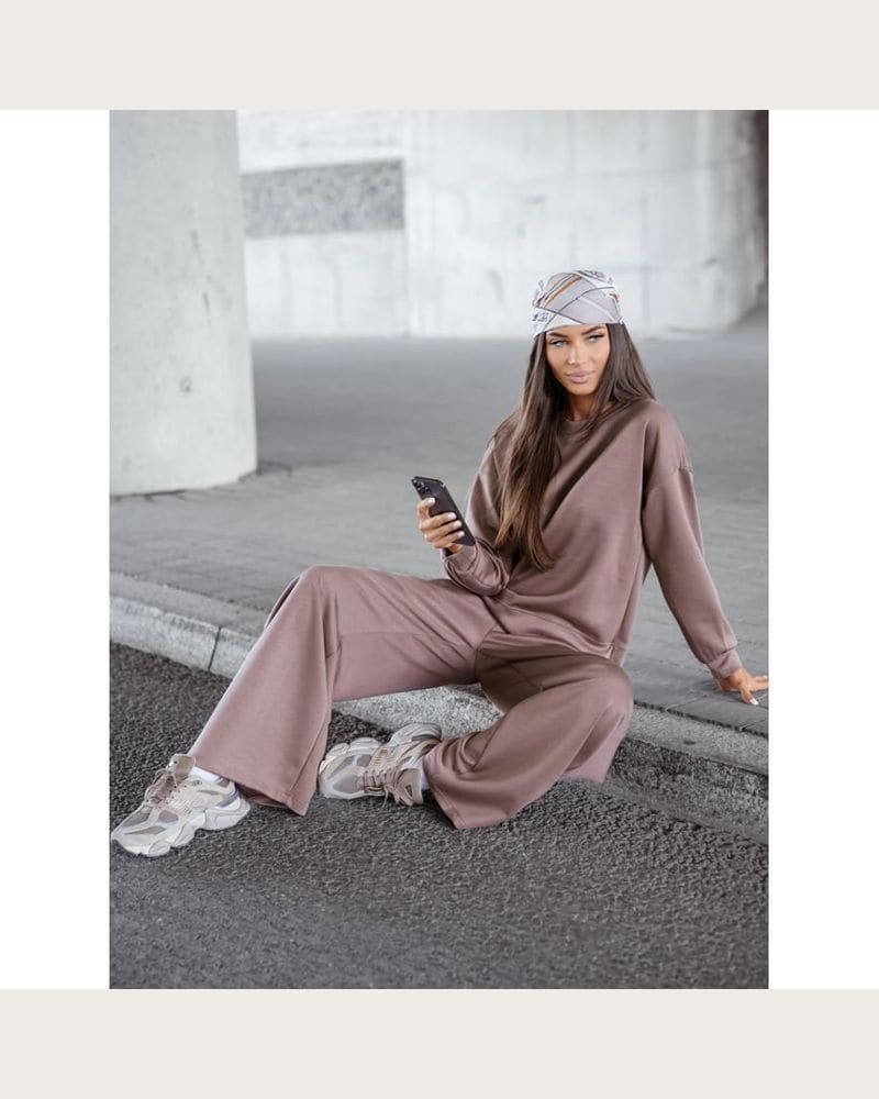 Béžová dámska oversize súprava – fotka 3