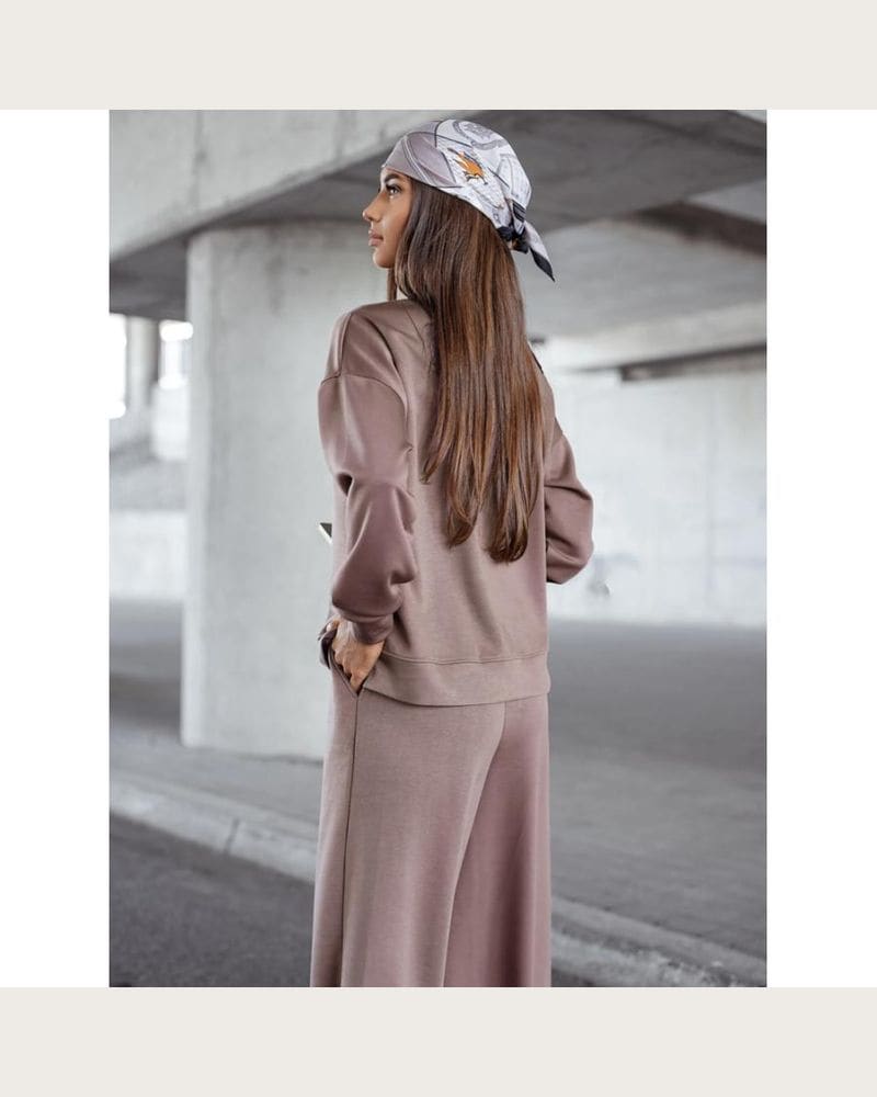 Béžová dámska oversize súprava – fotka 4