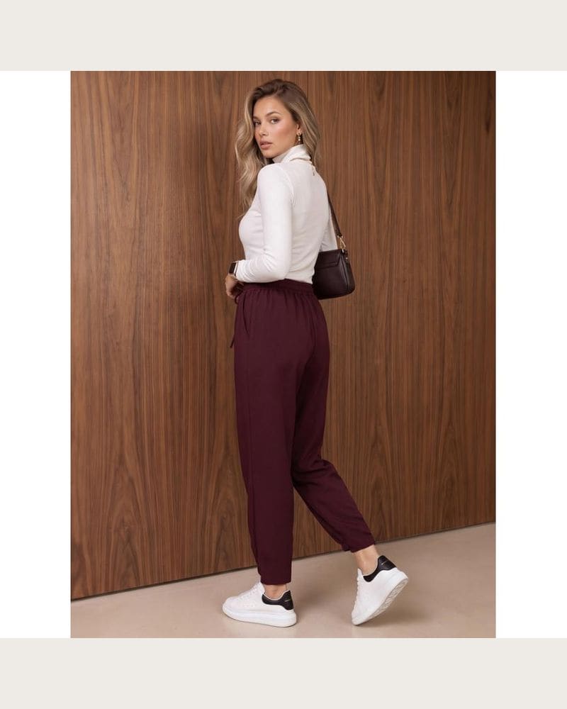 Dámske bordové joggery – fotka 3
