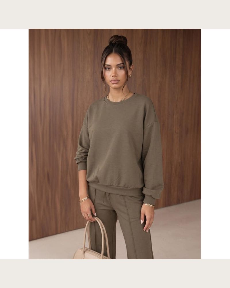 Tepláková dámska khaki súprava – fotka 3
