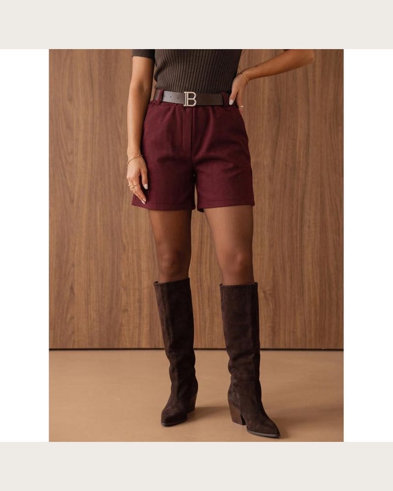 Bordové dámske kraťasy s rybím vzorom