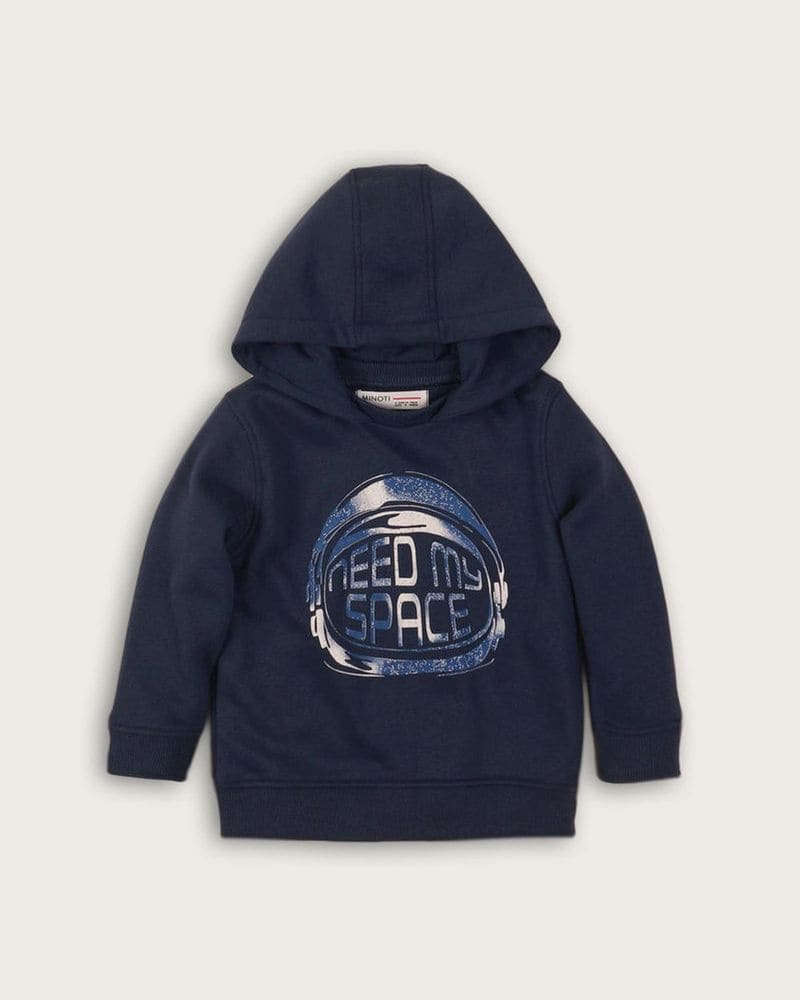 Chlapčenská mikina, Minoti, TB FLEECE HOODY 1, tmavomodrá