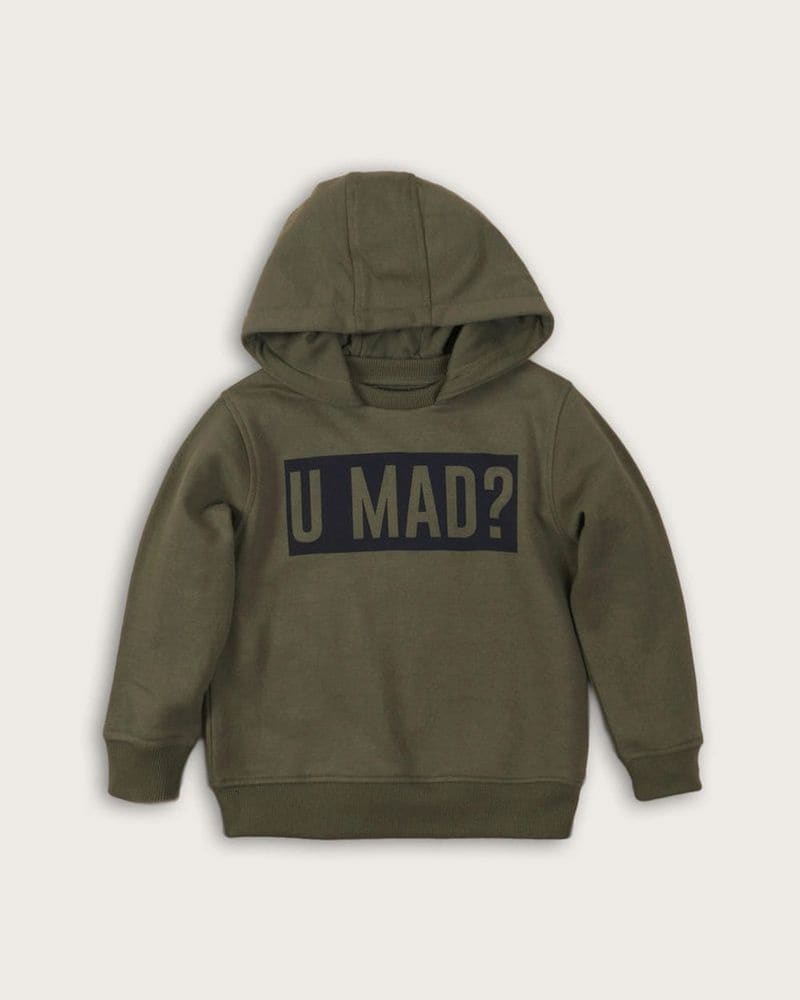 Chlapčenská mikina, Minoti, KB FLEECE HOODY 9, khaki