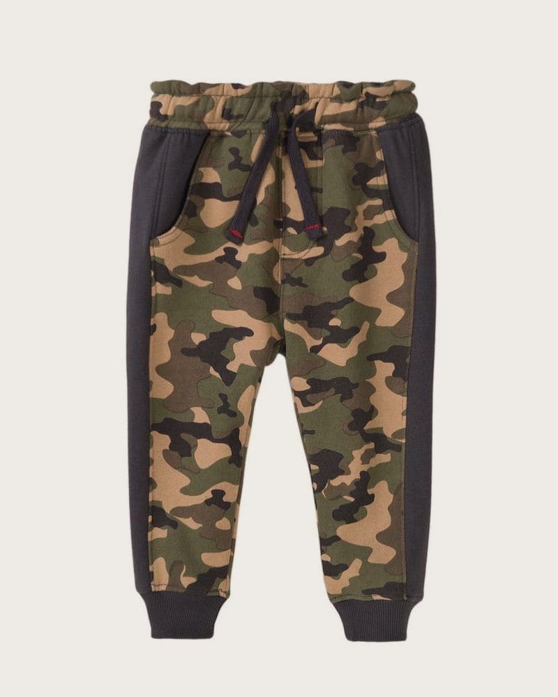 Tepláky chlapčenské maskáčové, Minoti, King 4, khaki