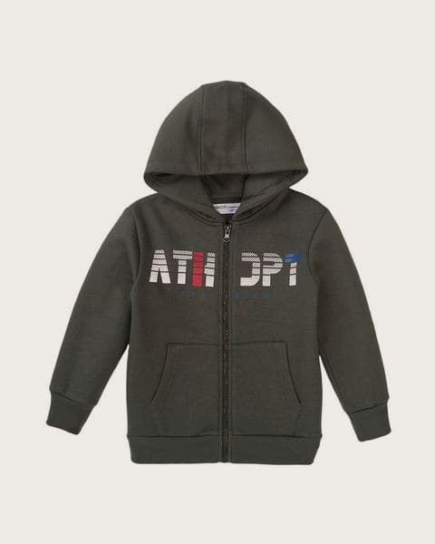 Chlapčenská mikina s kapucňou, Minoti, 7BZTHRU 6, khaki