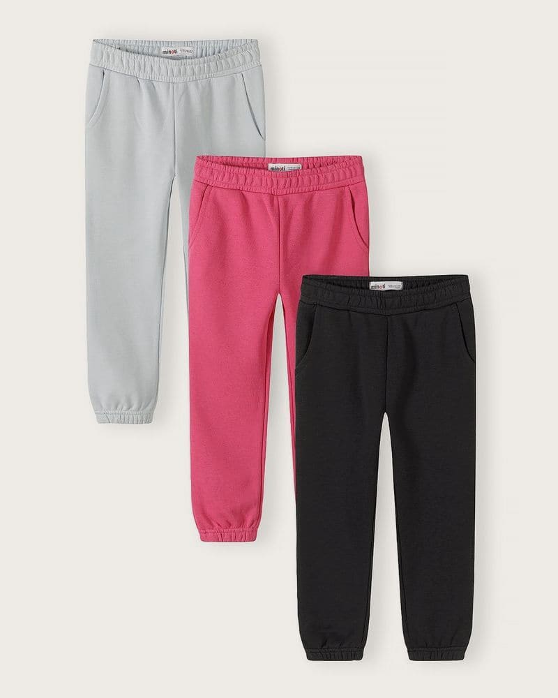 Dievčenské tepláky s elastickým pásom a sťahovacou šnúrkou 3pack Minoti 30FLEECE153