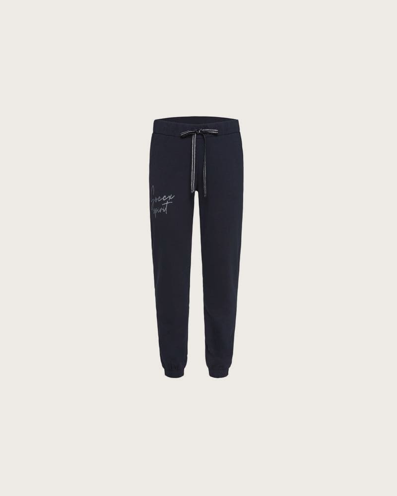 SOCCX Dámske tepláky s trblietavou potlačou. (navy modrá, XXL)