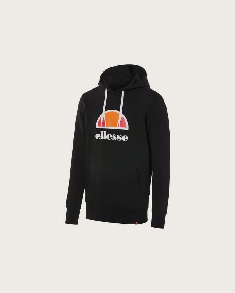 ELLESSE Pánska mikina s kapucňou a logom na hrudi. (čierna)