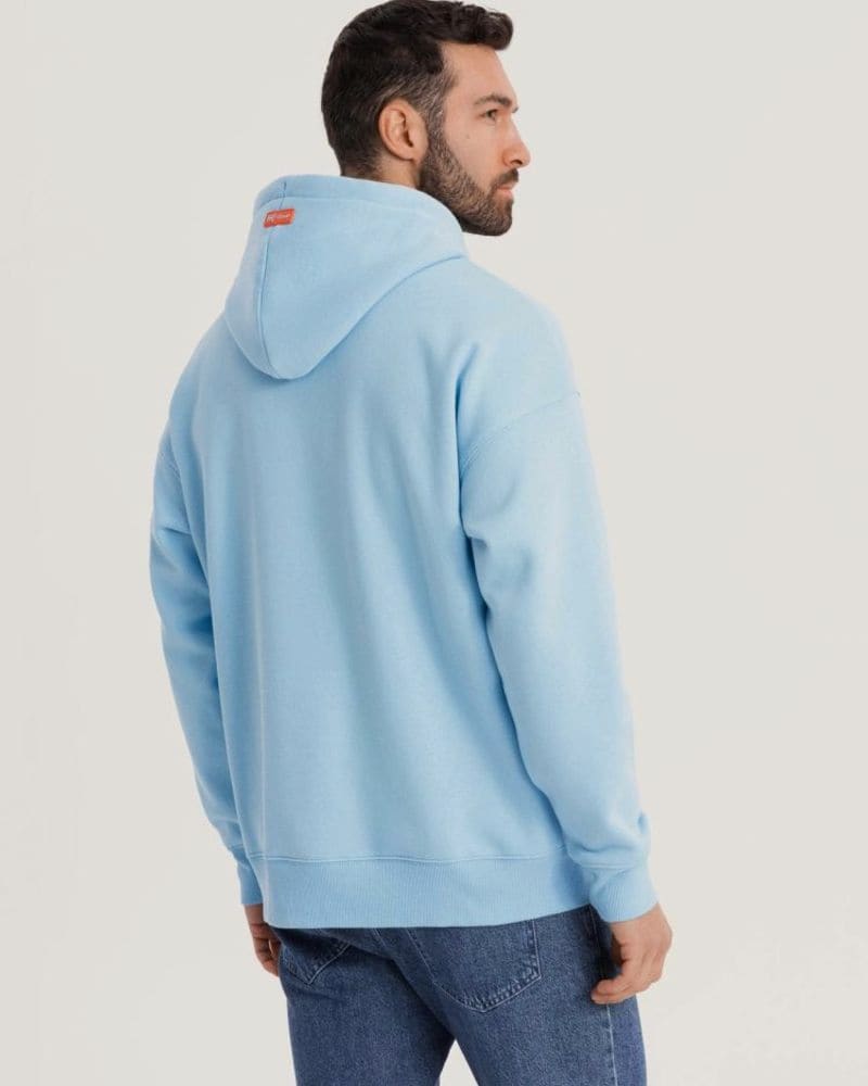 Pastelová modrá unisex mikina – fotka 2