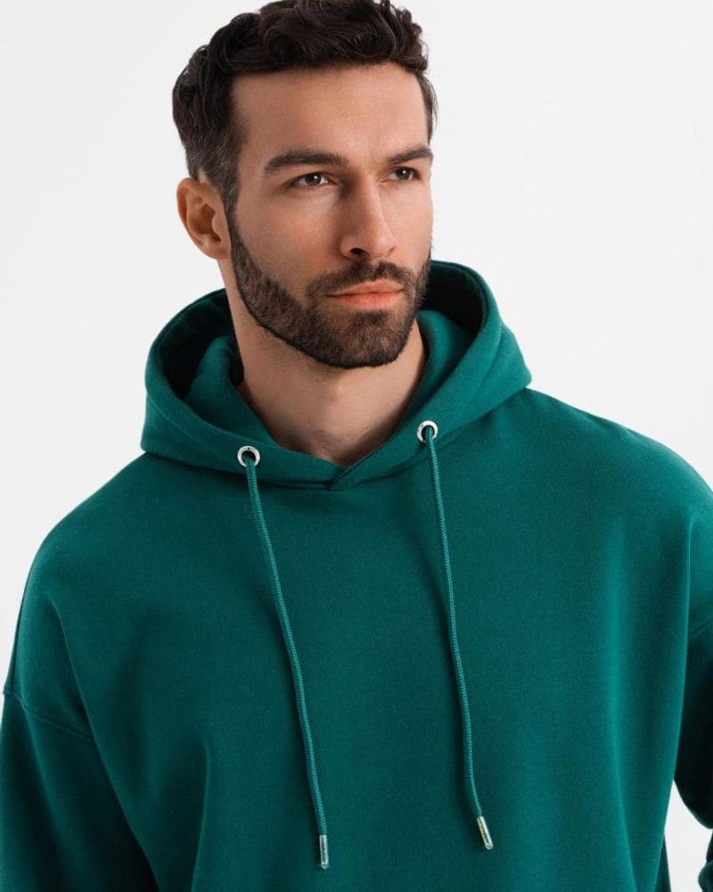Pútavá zelená unisex mikina – fotka 3
