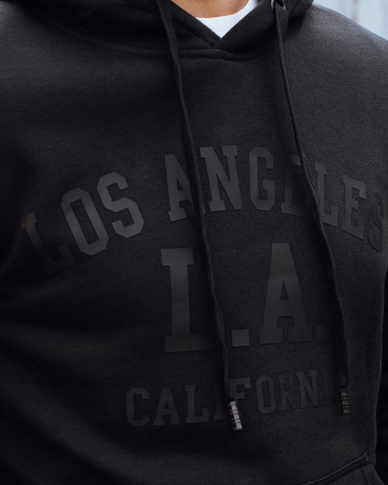 Čierna pánska mikina s nápisom Los Angeles – fotka 3