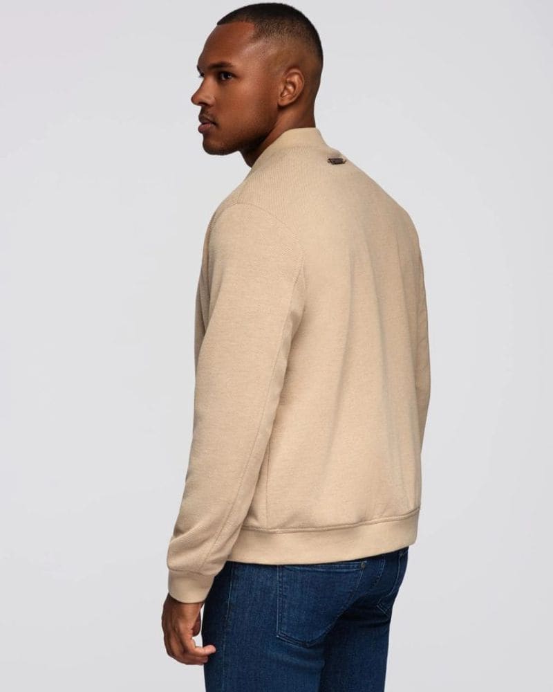 Béžová bomber mikina pre pánov – fotka 2