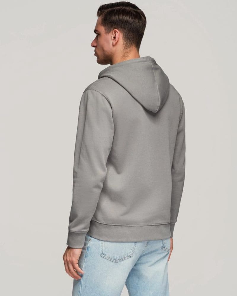 Pánska šedá mikina na zips – fotka 2