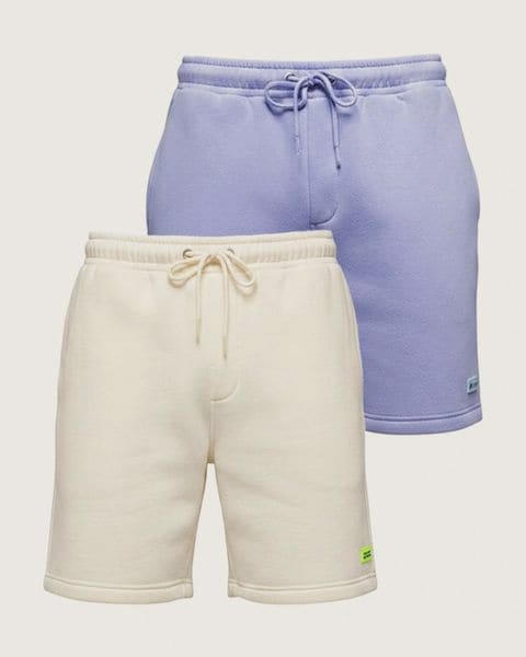 Sada unisex kraťasov s logom krémové/fialové