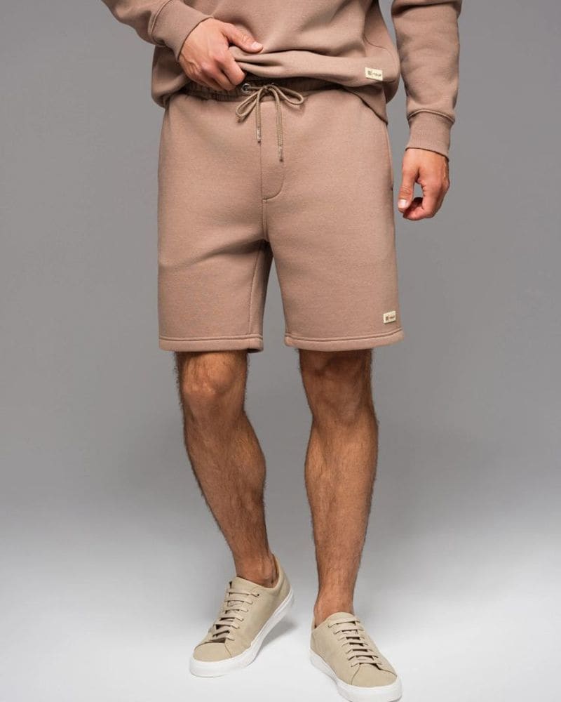 Sada unisex kraťasov s logom krémové/hnedé – fotka 3