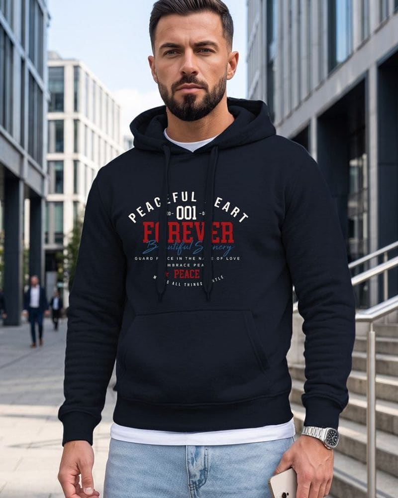 Granátová mikina s kapucňou v športovom štýle