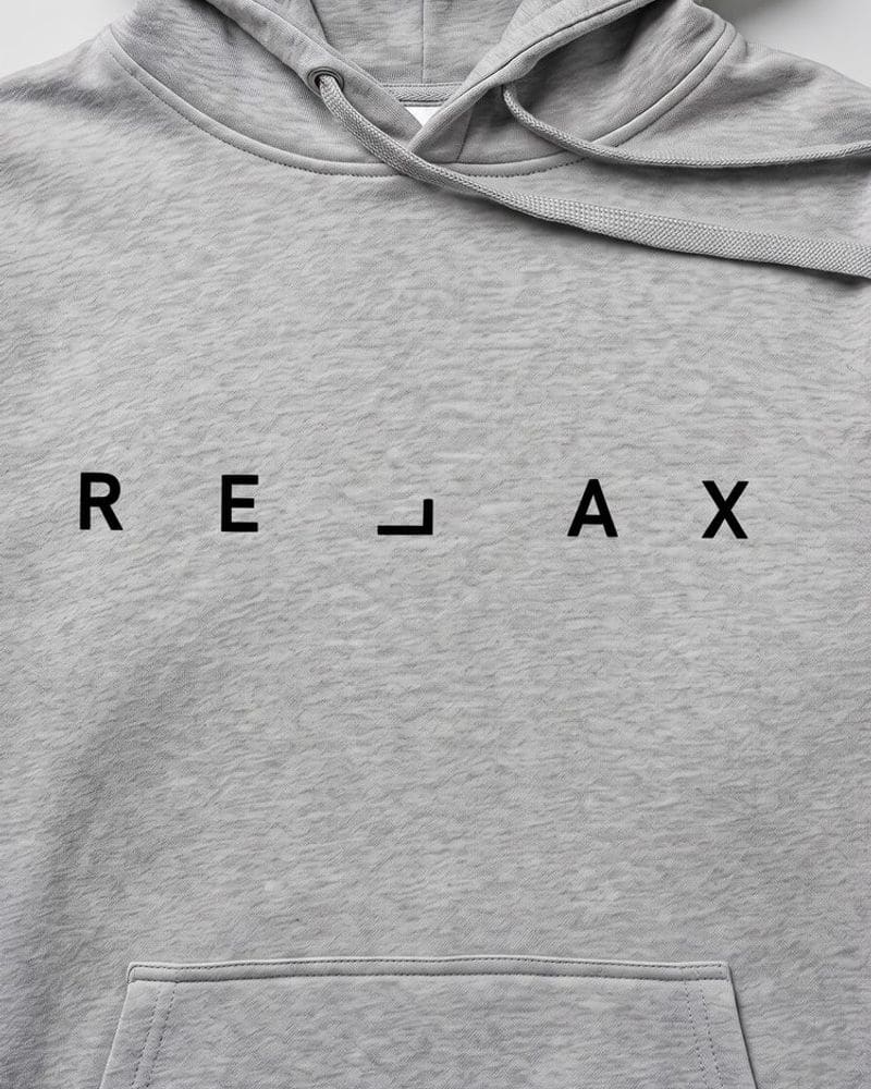 Atraktívna šedá mikina s nápisom RELAX – fotka 4