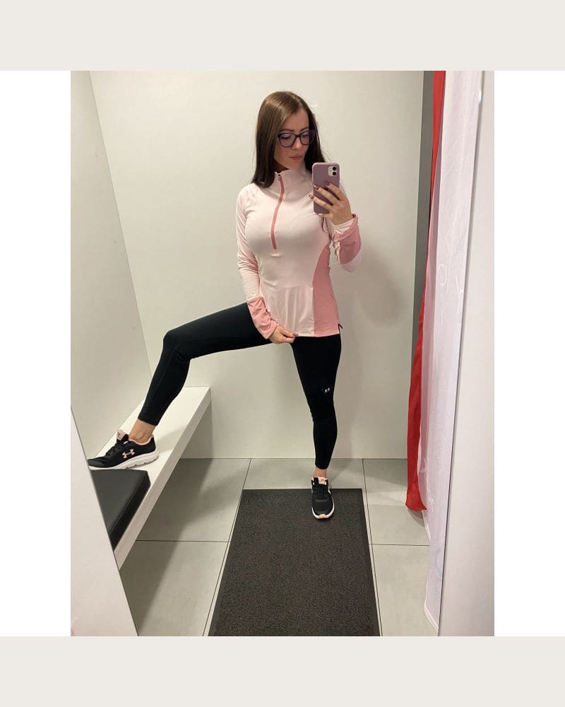 Dámska tréningová mikina s 1 2 zipsom UNDER ARMOUR UA ColdGear 1 2 Zip-PNK – fotka 8