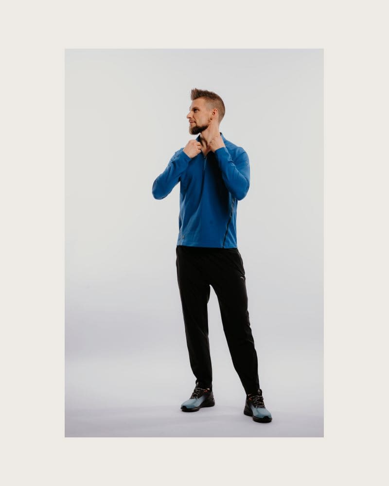 Pánska bežecká mikina s 1 2 zipsom ANTA LS Tee-852215403-3-22_Q1-Titanium Blue – fotka 3