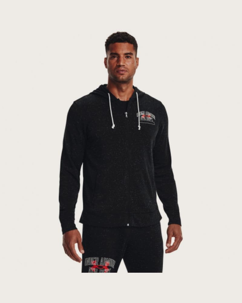 Pánska mikina s kapucňou UNDER ARMOUR UA Rival Try Athlc Dep FZ HD-BLK