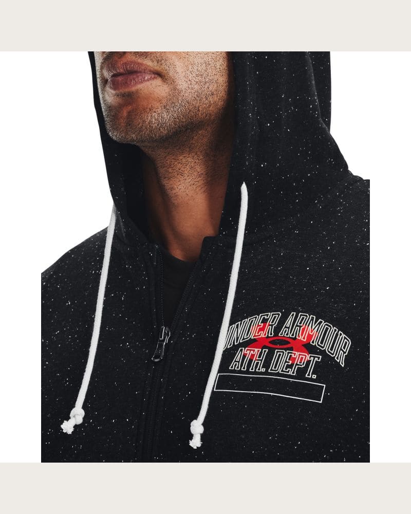 Pánska mikina s kapucňou UNDER ARMOUR UA Rival Try Athlc Dep FZ HD-BLK – fotka 4