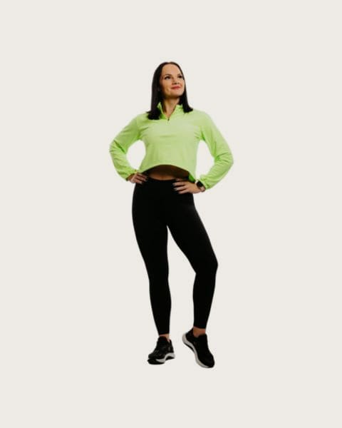 Dámska bežecká mikina s 1 2 zipsom ANTA Knit Track Top-862225702-1-SS22_Q2-Fluorescent Green