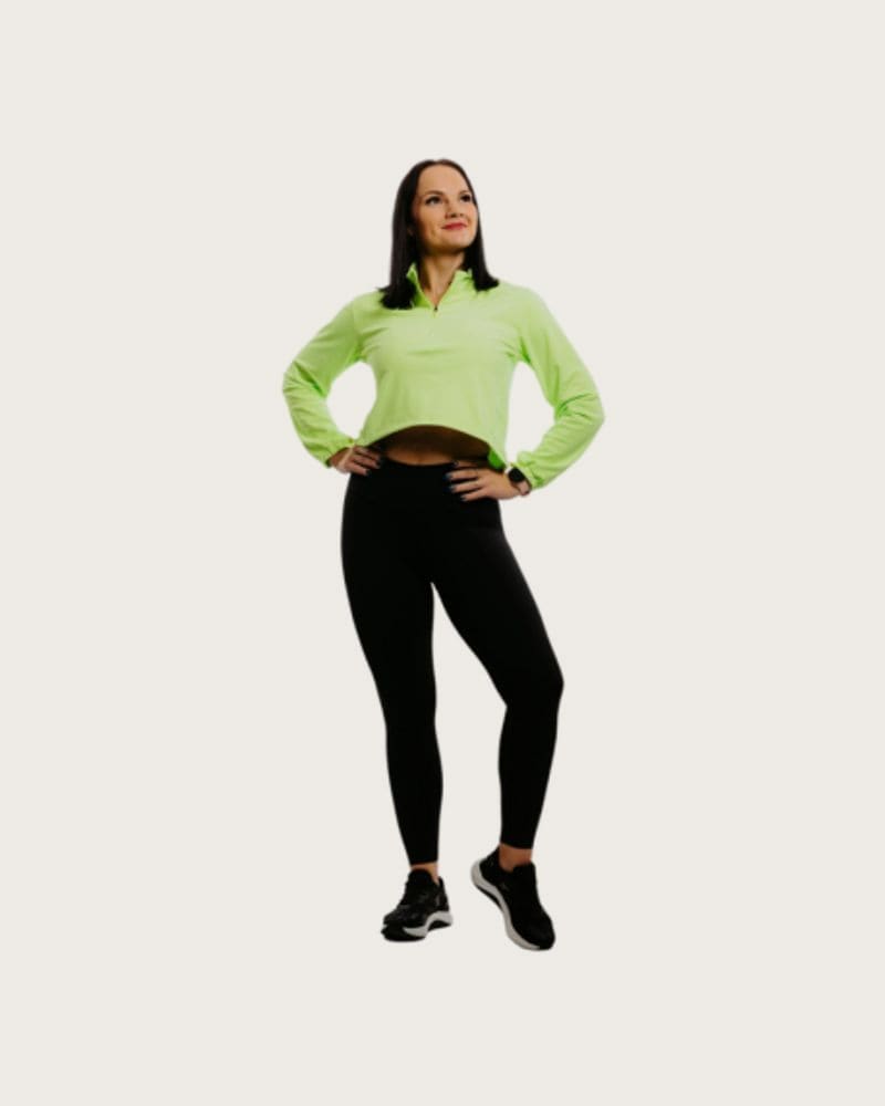 Dámska bežecká mikina s 1 2 zipsom ANTA Knit Track Top-862225702-1-SS22_Q2-Fluorescent Green
