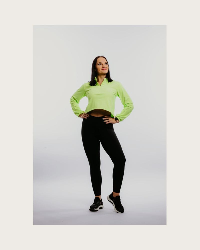 Dámska bežecká mikina s 1 2 zipsom ANTA Knit Track Top-862225702-1-SS22_Q2-Fluorescent Green – fotka 2