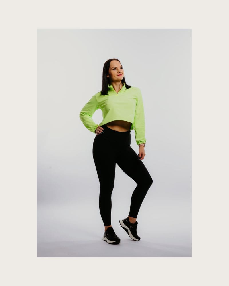 Dámska bežecká mikina s 1 2 zipsom ANTA Knit Track Top-862225702-1-SS22_Q2-Fluorescent Green – fotka 3