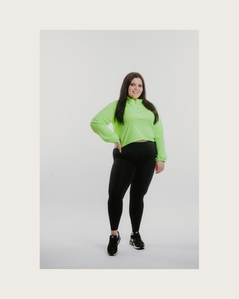 Dámska bežecká mikina s 1 2 zipsom ANTA Knit Track Top-862225702-1-SS22_Q2-Fluorescent Green – fotka 5