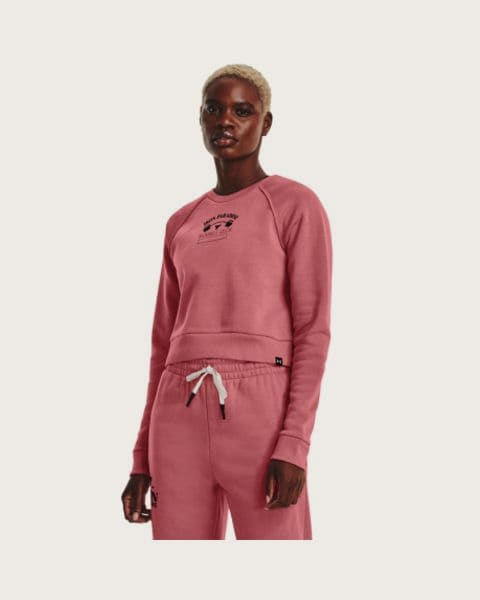 Dámska tréningová mikina UNDER ARMOUR Hm Gym Flc Crw-PNK