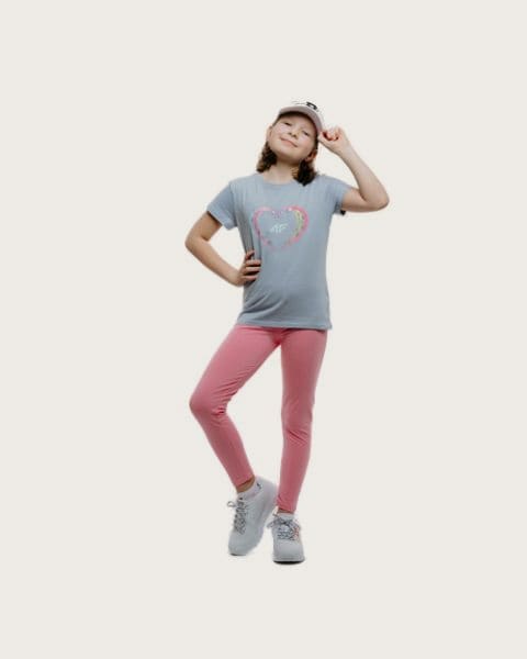 Dievčenské legíny 4F JUNIOR TIGHTS CAS F039-56S-LIGHT PINK