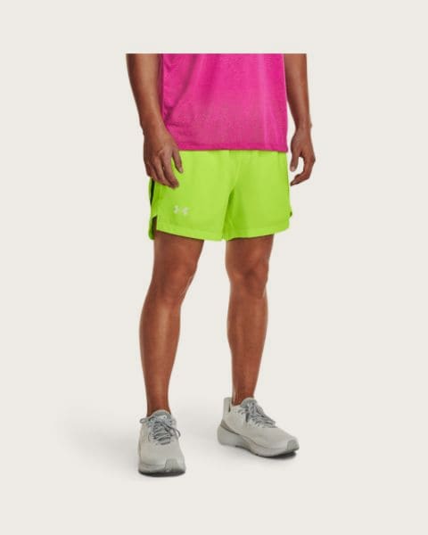 Pánske bežecké kraťasy UNDER ARMOUR UA LAUNCH 5 inch SHORT-GRN