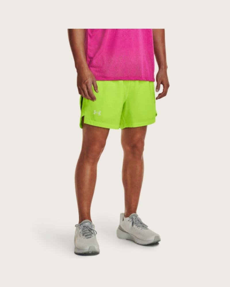 Pánske bežecké kraťasy UNDER ARMOUR UA LAUNCH 5 inch SHORT-GRN
