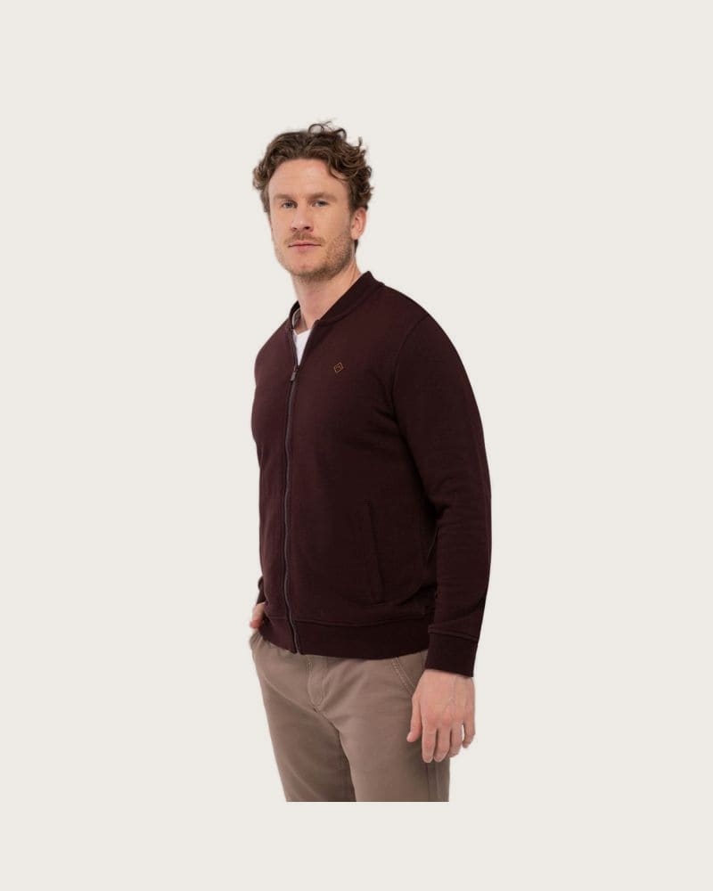 Pánska mikina so zipsom VOLCANO B-COLLEGE-403-BURGUNDY – fotka 2