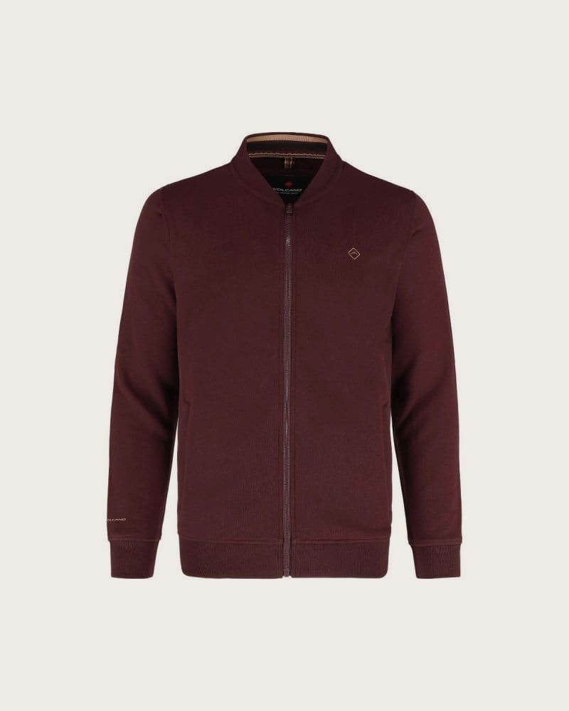 Pánska mikina so zipsom VOLCANO B-COLLEGE-403-BURGUNDY – fotka 4