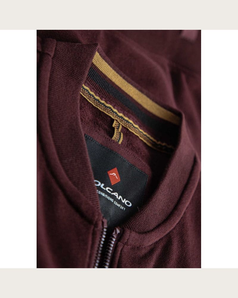 Pánska mikina so zipsom VOLCANO B-COLLEGE-403-BURGUNDY – fotka 5