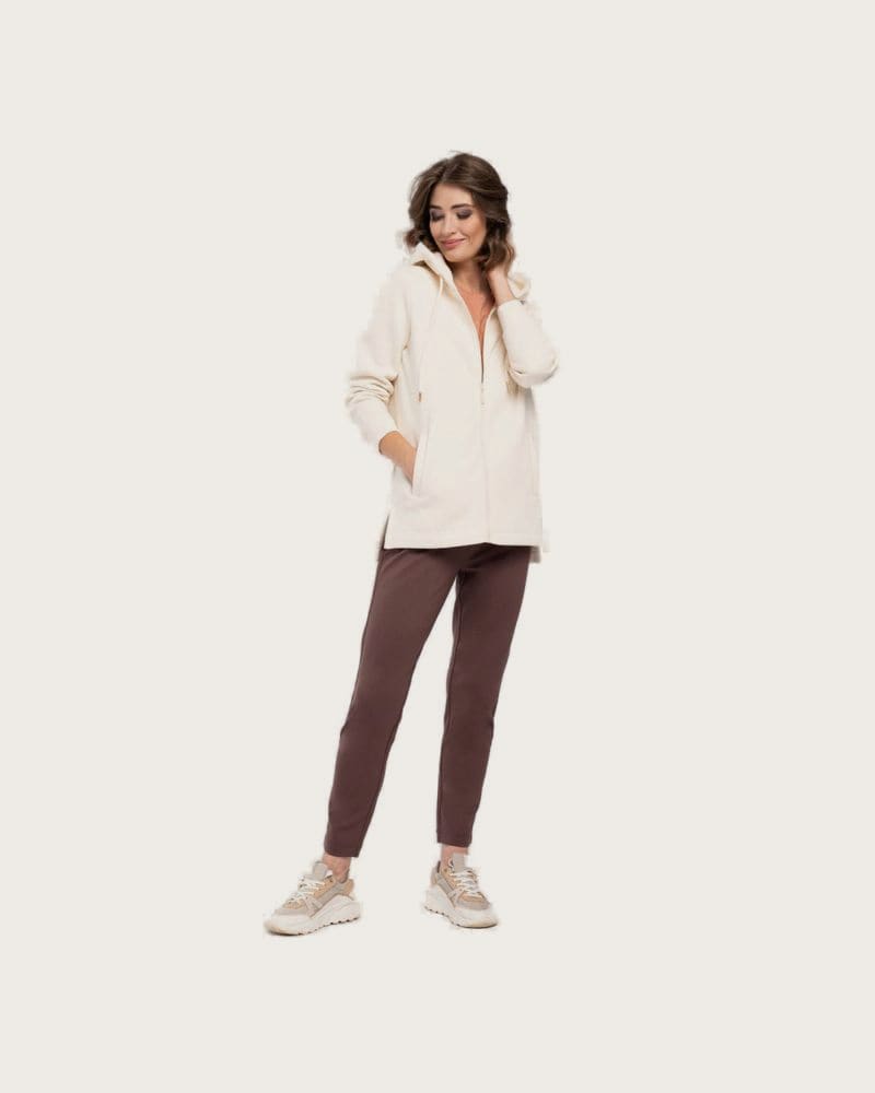 Dámska zateplená mikina so zipsom VOLCANO B-FLORI-100-WHITE – fotka 3