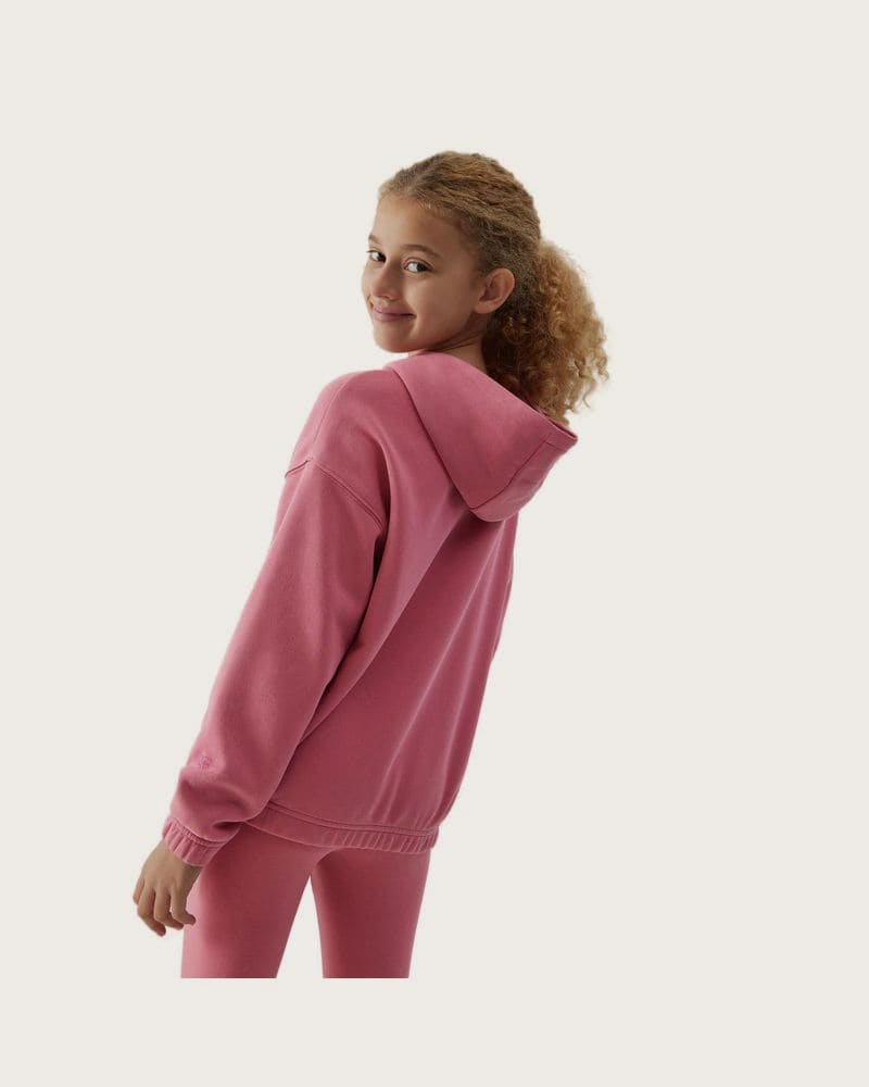 Dievčenská mikina s kapucňou 4F JUNIOR SWEATSHIRT-JAW23TSWSF639-54S-PINK – fotka 2