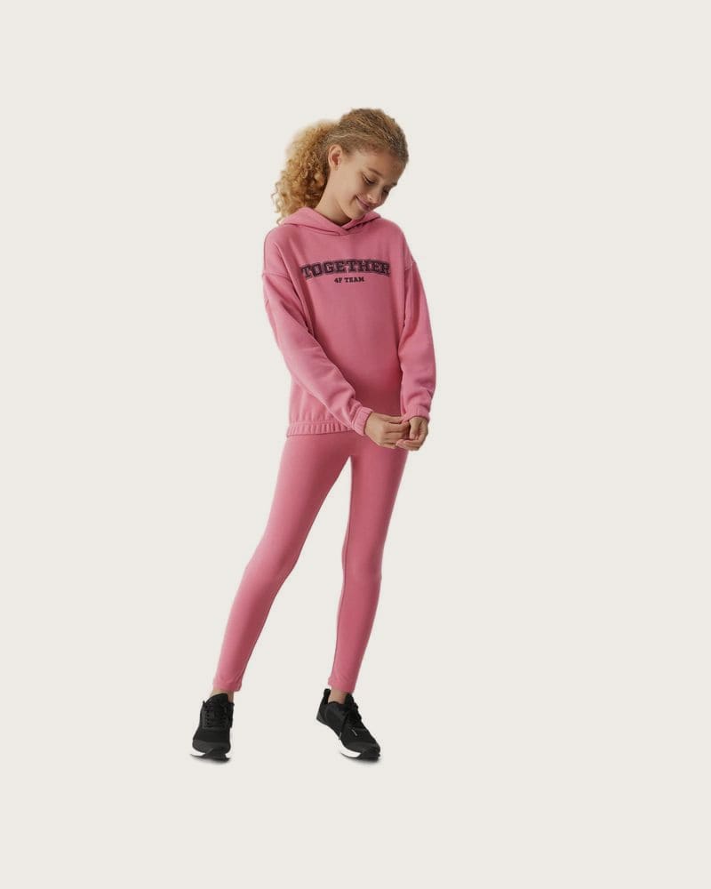 Dievčenská mikina s kapucňou 4F JUNIOR SWEATSHIRT-JAW23TSWSF639-54S-PINK – fotka 3