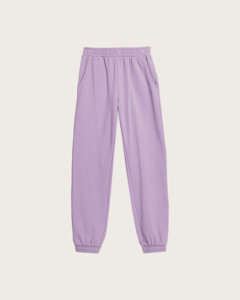 Dievčenské tepláky 4F JUNIOR TROUSERS-JAW23TTROF426-52S-LIGHT VIOLET – fotka 4