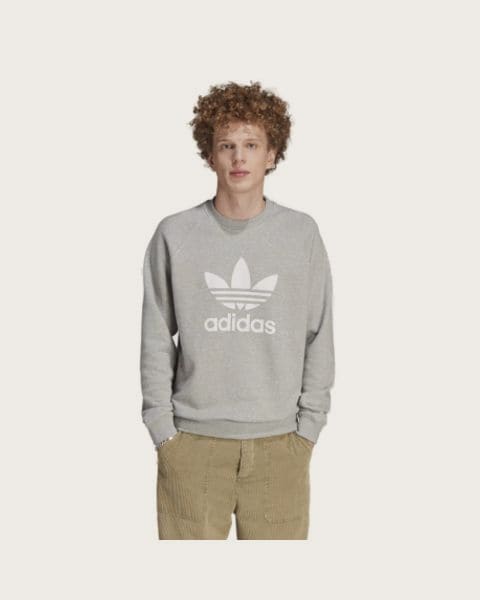 Pánska mikina ADIDAS ORIGINALS TREFOIL CREW-IM4501-medium grey heather