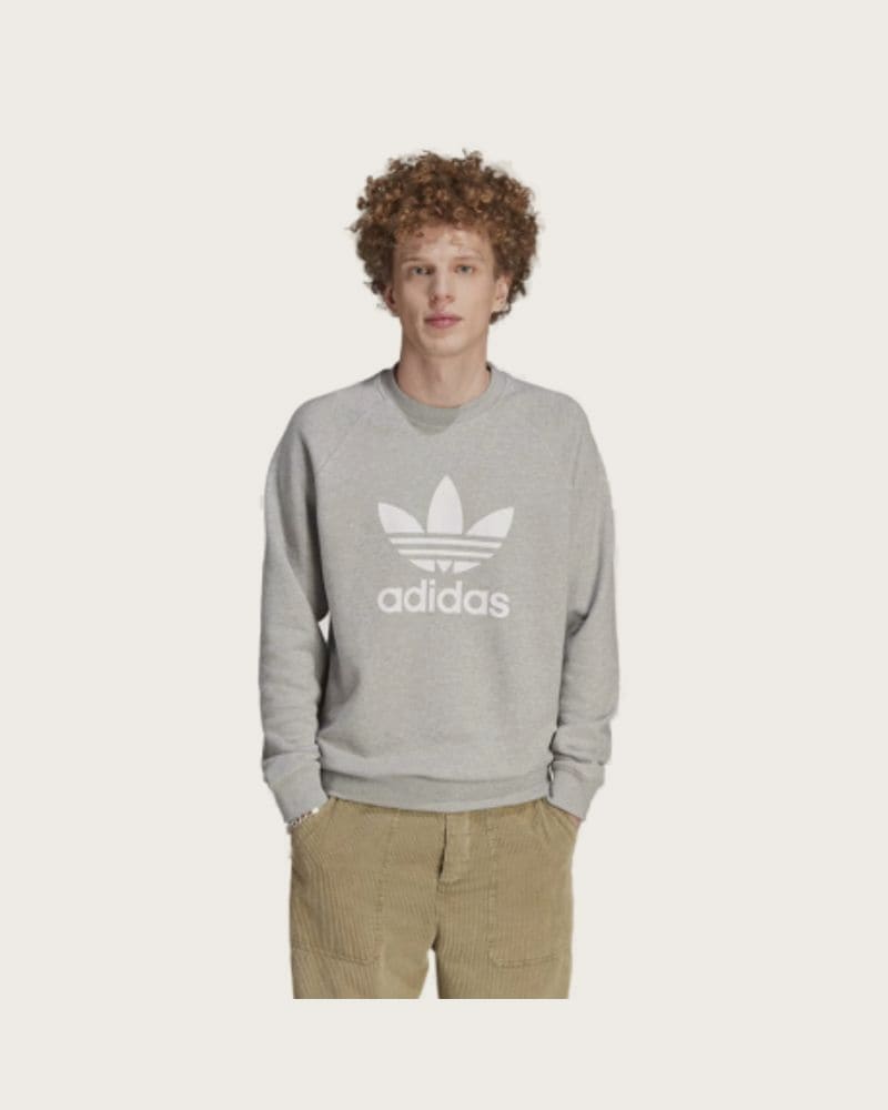 Pánska mikina ADIDAS ORIGINALS TREFOIL CREW-IM4501-medium grey heather