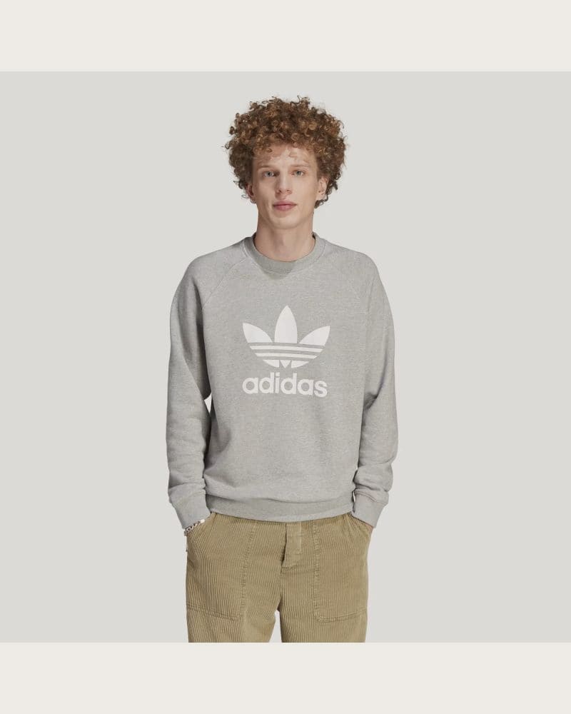 Pánska mikina ADIDAS ORIGINALS TREFOIL CREW-IM4501-medium grey heather – fotka 2