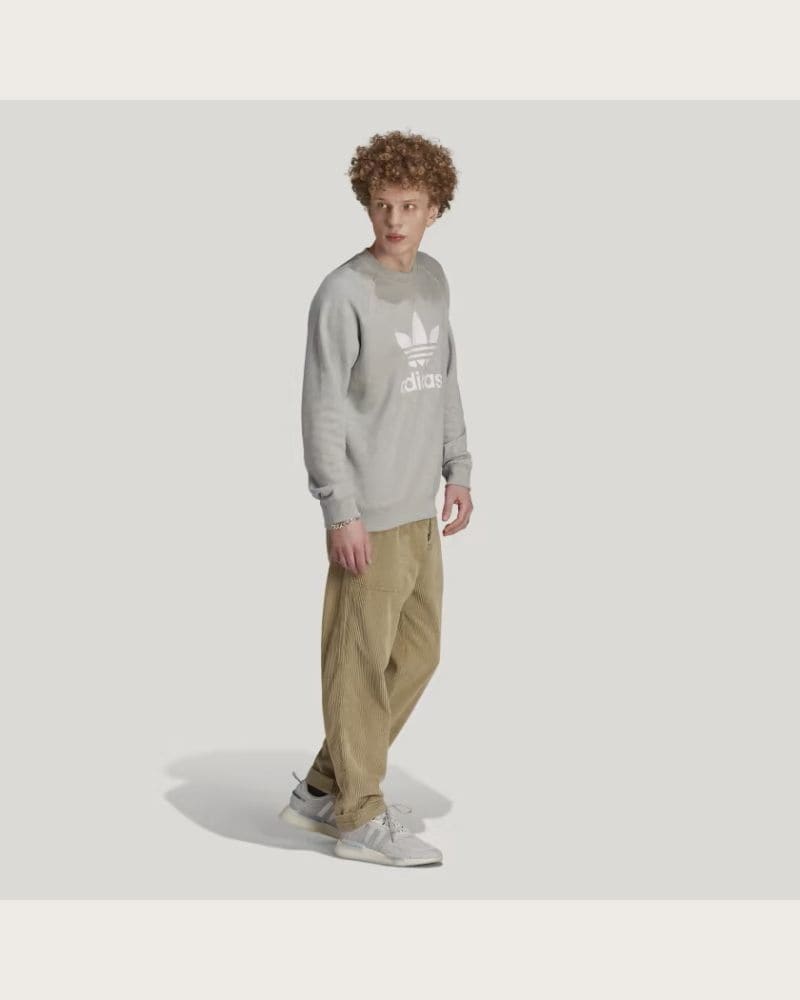 Pánska mikina ADIDAS ORIGINALS TREFOIL CREW-IM4501-medium grey heather – fotka 4