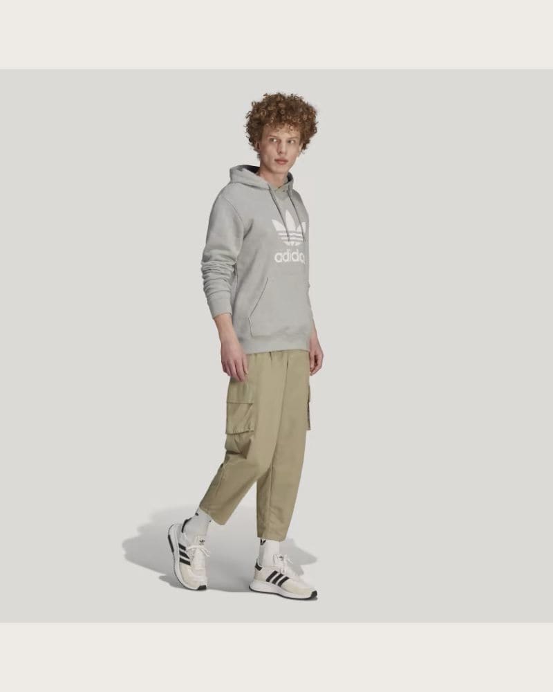 Pánska mikina s kapucňou ADIDAS ORIGINALS TREFOIL HOODY-IM4490-medium grey heather – fotka 6