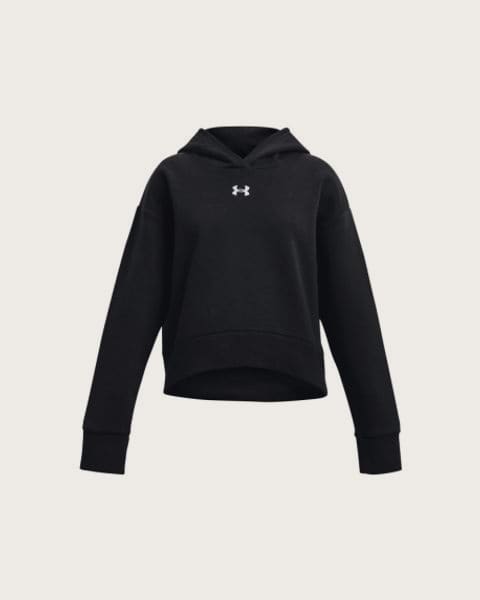 Dievčenská zateplená tréningová mikina s kapucňou UNDER ARMOUR UA Rival Fleece Crop Hoodie-BLK