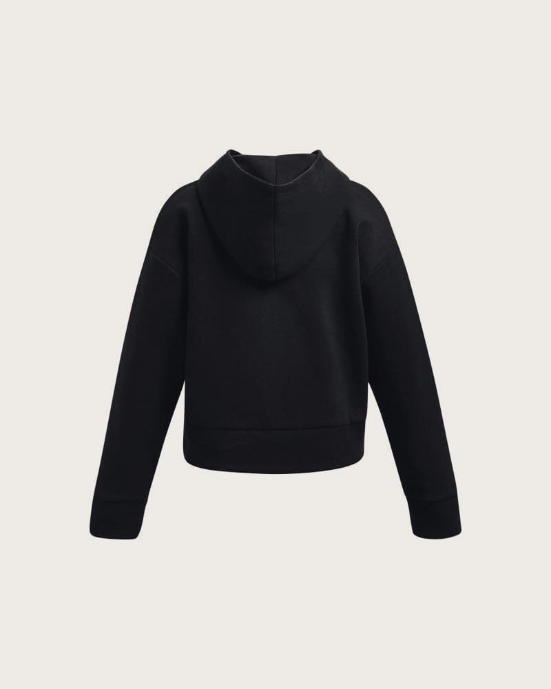 Dievčenská zateplená tréningová mikina s kapucňou UNDER ARMOUR UA Rival Fleece Crop Hoodie-BLK – fotka 2