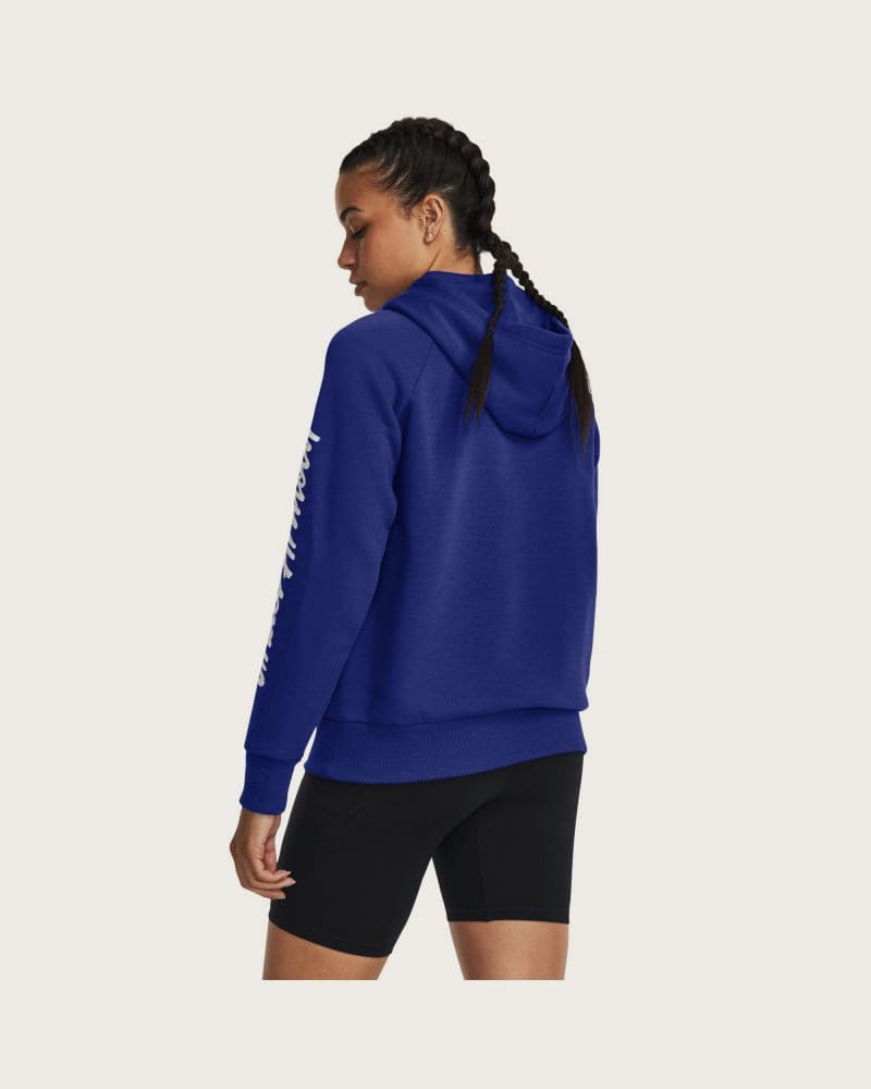 Dámska zateplená tréningová mikina s kapucňou UNDER ARMOUR UA Rival Fleece Graphic Hdy-Royal BLU – fotka 3
