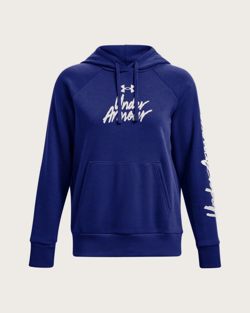 Dámska zateplená tréningová mikina s kapucňou UNDER ARMOUR UA Rival Fleece Graphic Hdy-Royal BLU – fotka 5